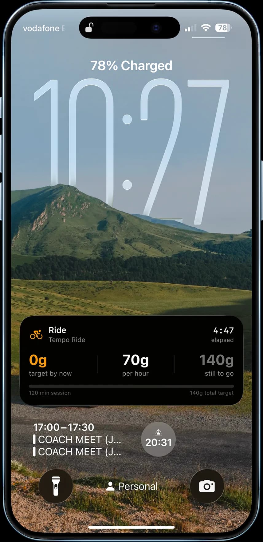 Live Activity lock screen pacing widget